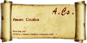 Aman Csaba névjegykártya